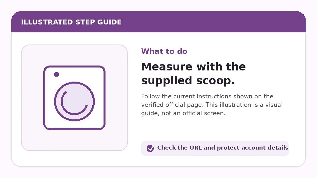 Illustrated guide for Measure with the supplied scoop