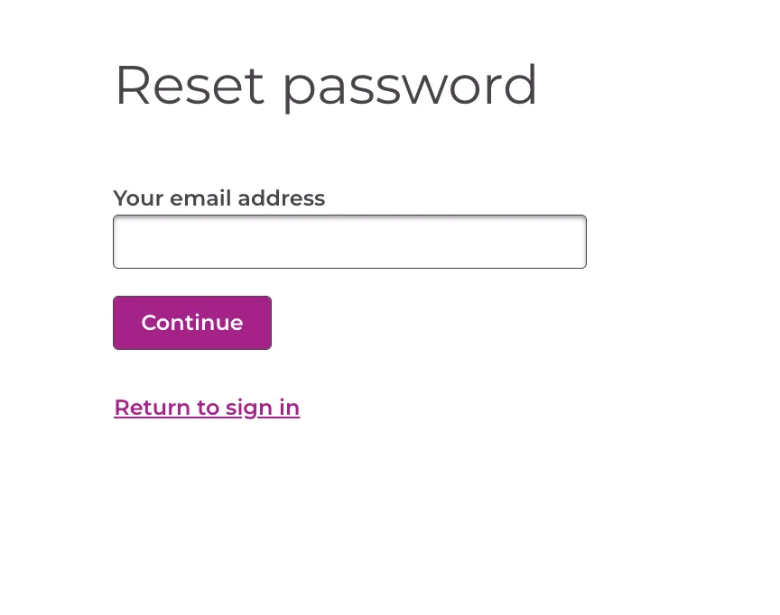 Scentsy Workstation reset password page asking for the email address on the consultant account